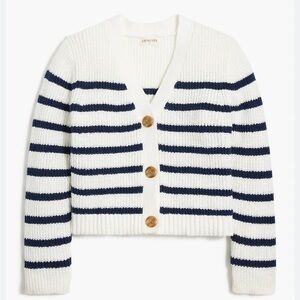 Girls' striped cardigan sweater is